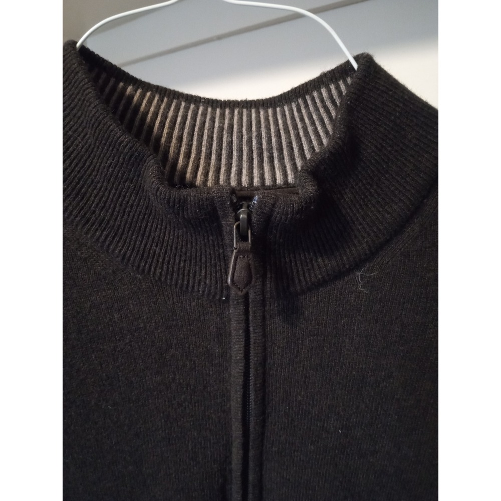 Jos. A. Bank Reserve 1/4 Zip Sweater Mens XL Brown Wool Cashmere Italian Yarn - Picture 2 of 11
